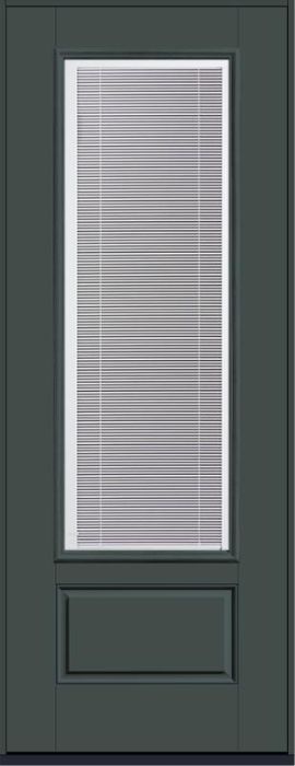 96 Clear Raise/Tilt Smooth 3/4 Lite 1 Panel Fiberglass Single Door , WBD Impact