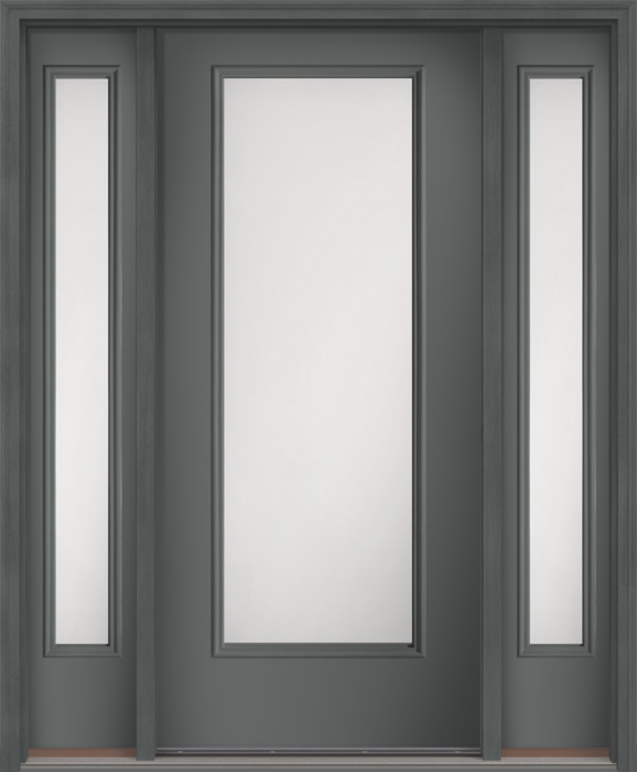 80 Satin Etch Full Lite Smooth Fiberglass Single Door,Sidelites , WBD Impact