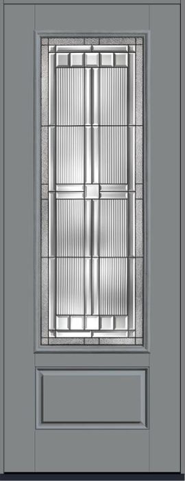 96 Saratoga 3/4 Lite 1 Panel Smooth Fiberglass Single Door , WBD Impact