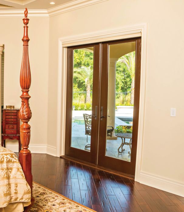 Low-e Full Lite Fiberglass Double Door, Impact Rated