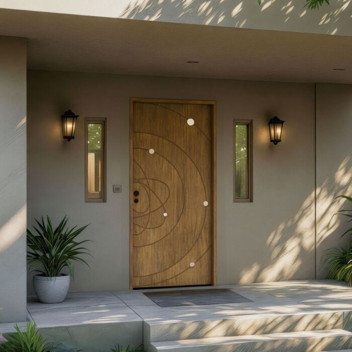 Auron Artistic Lite SOLID Flush Panel Eclectic Shaker Single Door