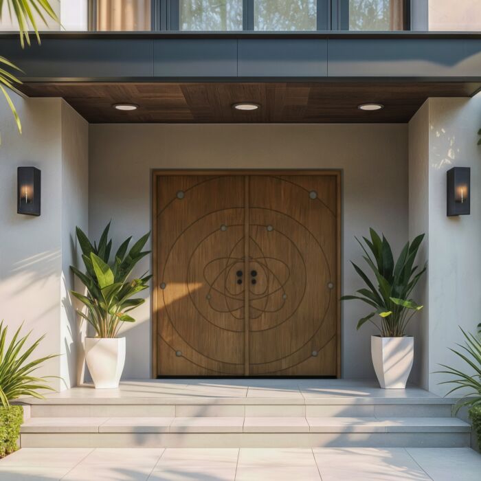 Auron Artistic Lite SOLID Flush Panel Eclectic Shaker Double Door