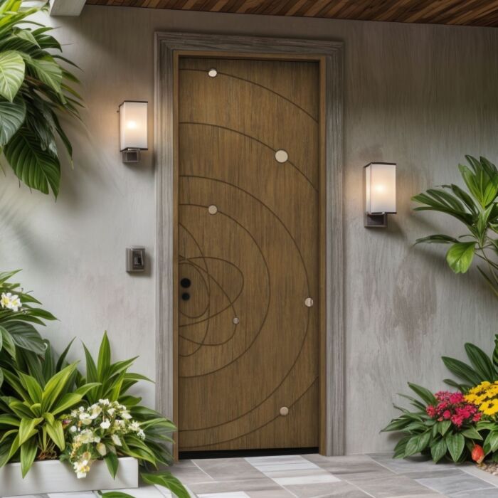 Auron Artistic Lite SOLID Flush Panel Eclectic Shaker Single Door