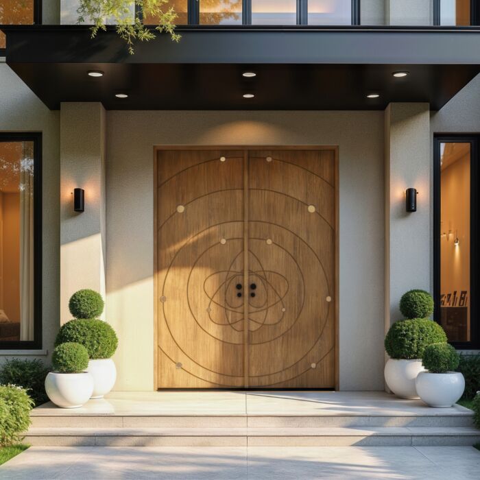 Auron Artistic Lite SOLID Flush Panel Eclectic Shaker Double Door