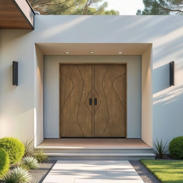 Veyra SOLID Flush Panel Contemporary Modern Double Door