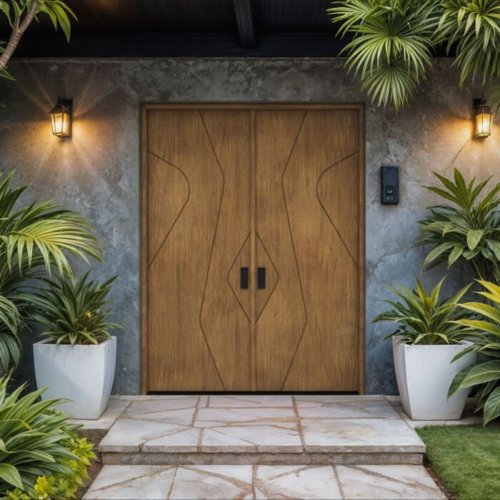 Veyra SOLID Flush Panel Contemporary Modern Double Door