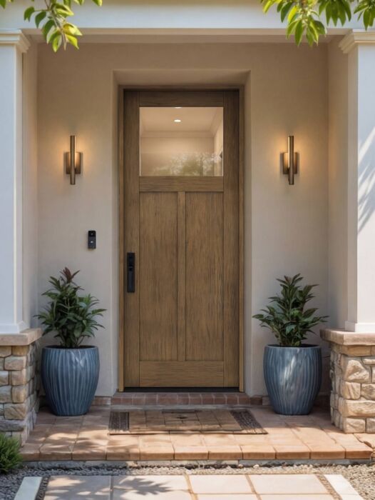 CRF-P2G1 | 96"  | Mahogany Wood Top View 1-3/4" Exterior Single Door - DIY RTA Kit