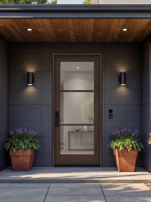G103 | 96"  | Mahogany Wood SDL Full Lite,3 Lite 1-3/4" Exterior Single Door - DIY RTA Kit