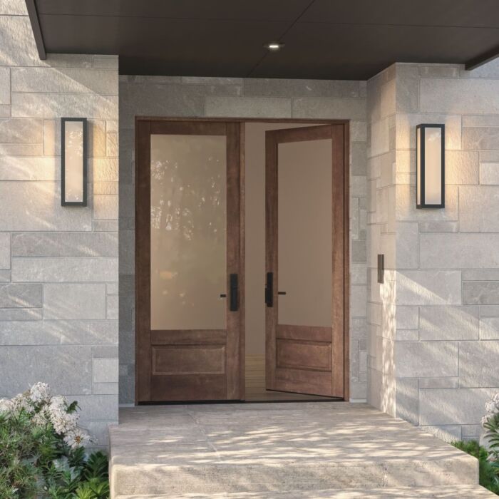 G7501 | 96"  | Mahogany Wood 3/4 Lite 1-3/4" Exterior Double Door - DIY RTA Kit