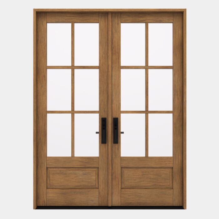 G7506 | 96"  | Mahogany Wood SDL 3/4 Lite,6 Lite 1-3/4" Exterior Double Door - DIY RTA Kit