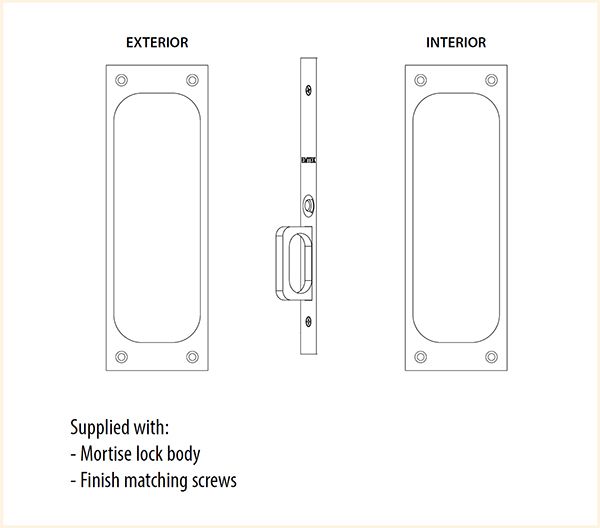 Classic Passage Pocket Door Mortise Lock