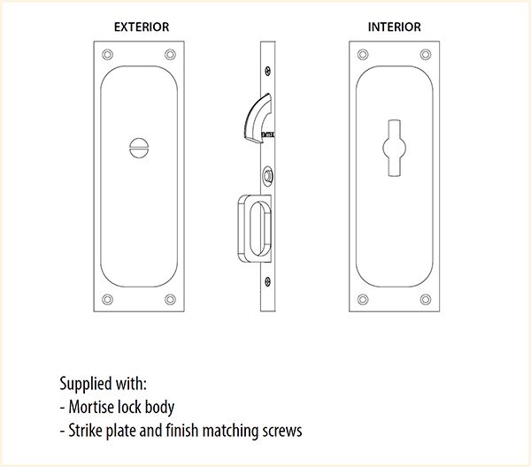 Classic Privacy Pocket Door Mortise Lock