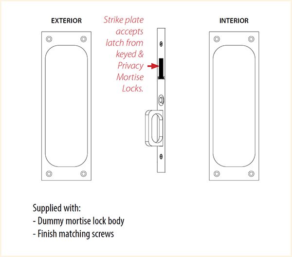 Classic Dummy Pocket Door Mortise Lock