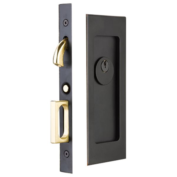 Modern Rectangular Keyed Pocket Door Mortise Lock