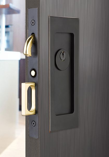 Modern Rectangular Keyed Pocket Door Mortise Lock