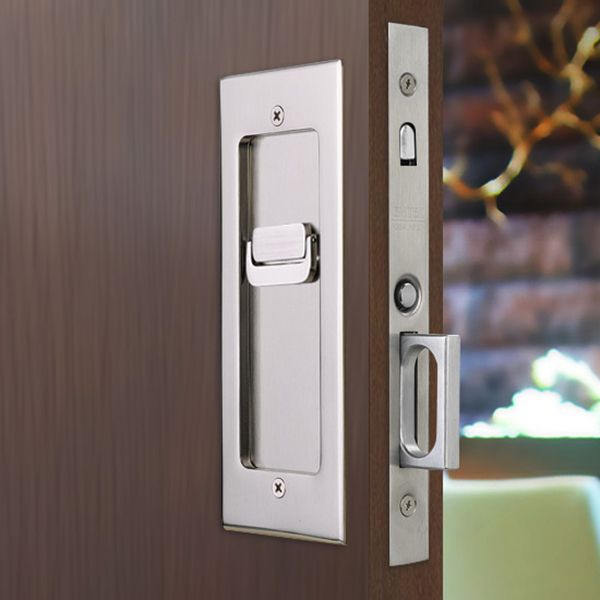 Modern Rectangular Privacy Pocket Door Mortise Lock