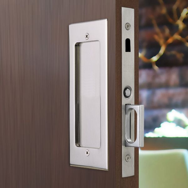 Modern Rectangular Dummy Pocket Door Mortise Lock