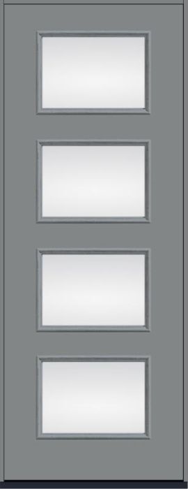 96 Low-E Modern Pulse Ari 4-Lite Smooth Fiberglass Single Door , WBD Impact