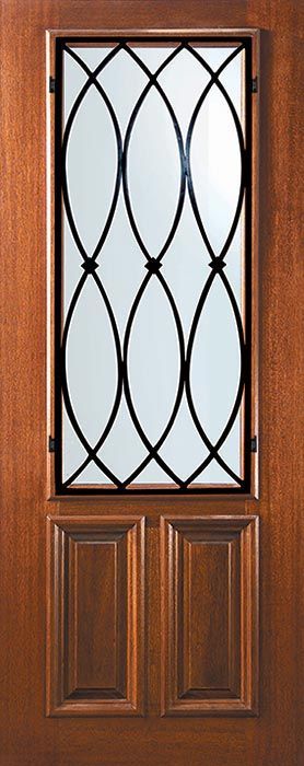 36" x 96" 2/3 Lite La Salle Mahogany Door