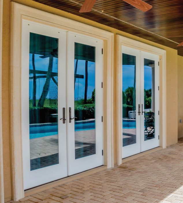 Low-e 96" Full Lite Fiberglass Double Door