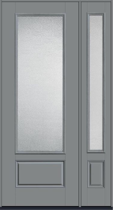 96 Granite 3/4 Lite 1 Panel Smooth Fiberglass Single Door,Sidelite , WBD Impact