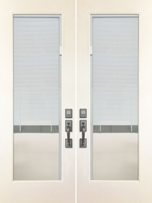 ValueSeries |96" Full Lite Smooth Flush Glazed with Blinds Double Door
