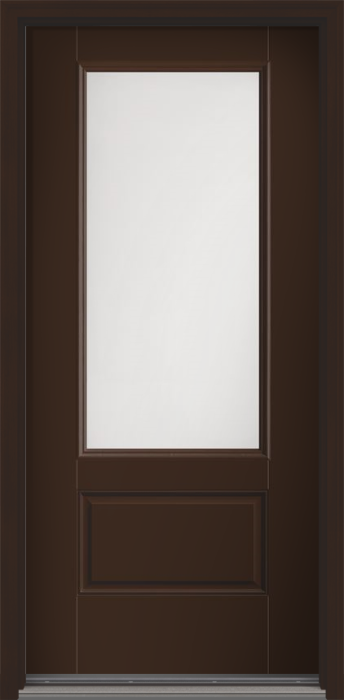 80 Satin Etch 3/4 Lite 1 Panel Smooth Fiberglass Single Door , WBD Impact