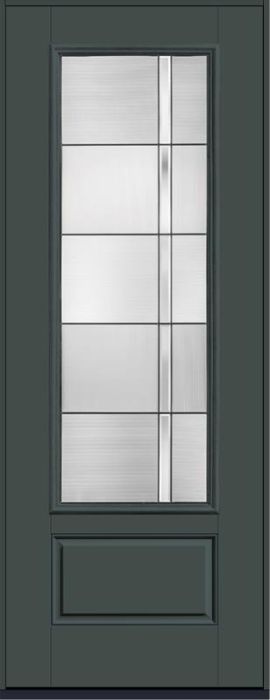 96 Axis 3/4 Lite 1 Panel Smooth Fiberglass Single Door , WBD Impact
