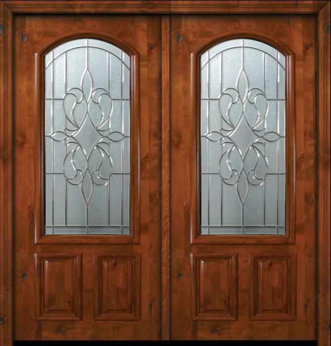 36" x 80" Double New Orleans Arch Lite Woodcraft Alder Door