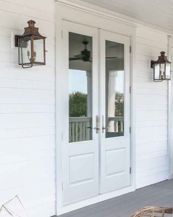 Low-e 3/4 Lite Fiberglass Double Door, Impact Rated