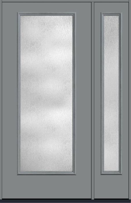 80 Rainglass Full Lite Smooth Fiberglass Single Door,Sidelite , WBD Impact