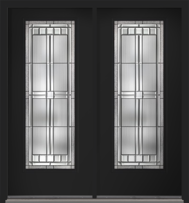 80 Saratoga Full Lite Smooth Fiberglass Double Doors , WBD Impact