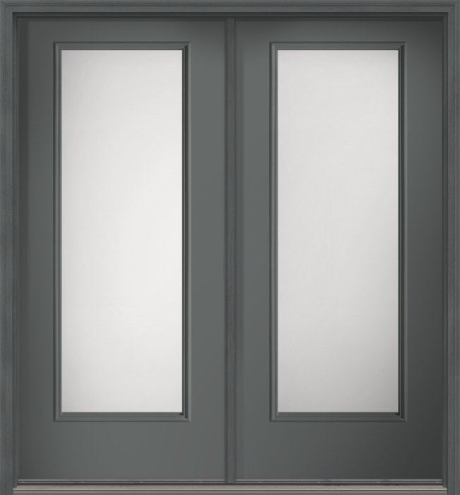 80 Satin Etch Full Lite Smooth Fiberglass Double Doors , WBD Impact