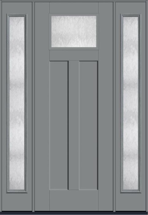 96 Chord Craftsman Top View 2 Panel Shaker Smooth Fiberglass Single Door,Sidelites , WBD Impact