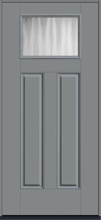 80 Chinchilla Craftsman Top View 2 Panel Smooth Fiberglass Single Door , WBD Impact