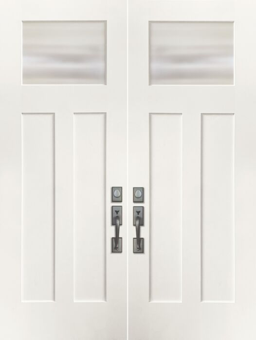 ValueSeries|96" Craftsman Shaker 1 Lite Smooth Wide View Clear Glass Double Door