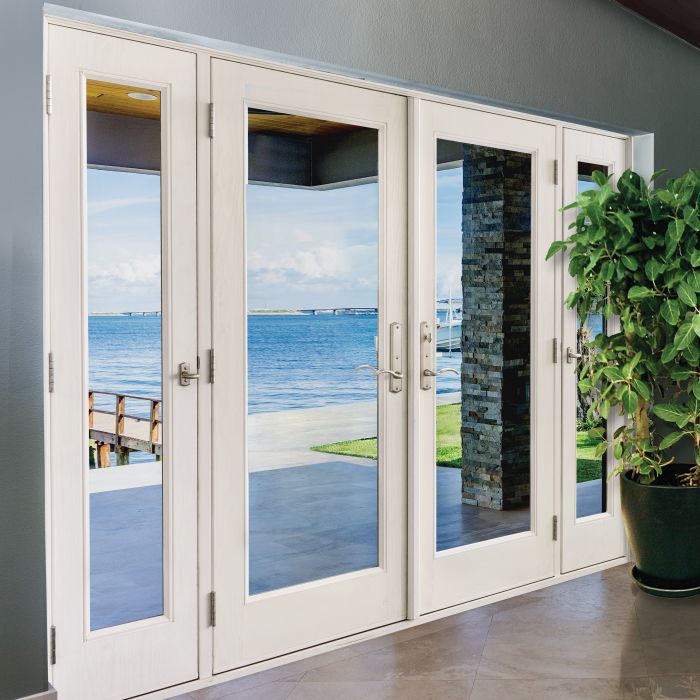 Low-e Full Lite Fiberglass Double Door, Vented Sidelites