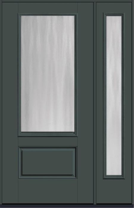 80 Chord 3/4 Lite 1 Panel Smooth Fiberglass Single Door,Sidelite , WBD Impact