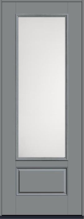 96 Satin Etch 3/4 Lite 1 Panel Smooth Fiberglass Single Door , WBD Impact