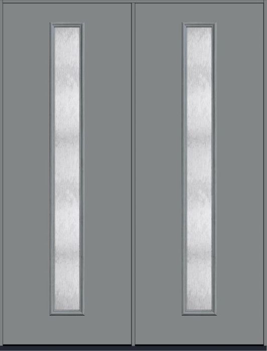 96 Chord Modern Pulse Linea Centered Smooth Fiberglass Double Doors , WBD Impact