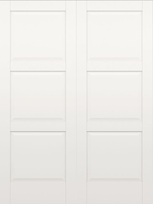 80" WG | Primed 3 Raised Panel Double Door | 103