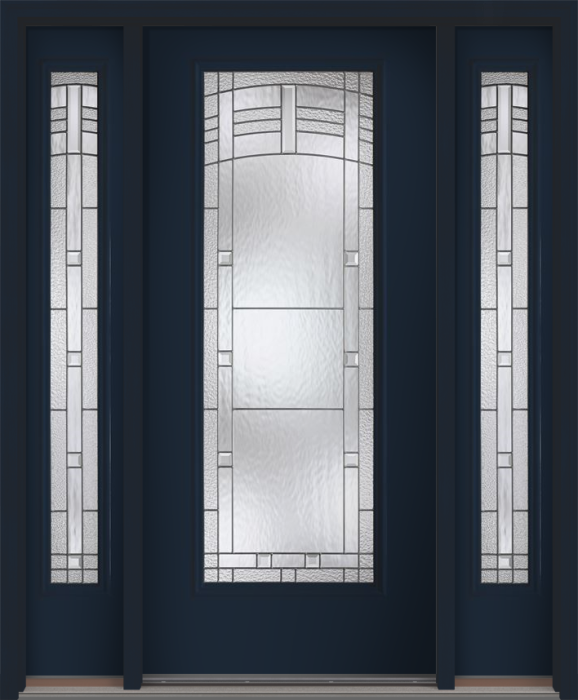 80 Maple Park Full Lite Smooth Fiberglass Single Door,Sidelites , WBD Impact