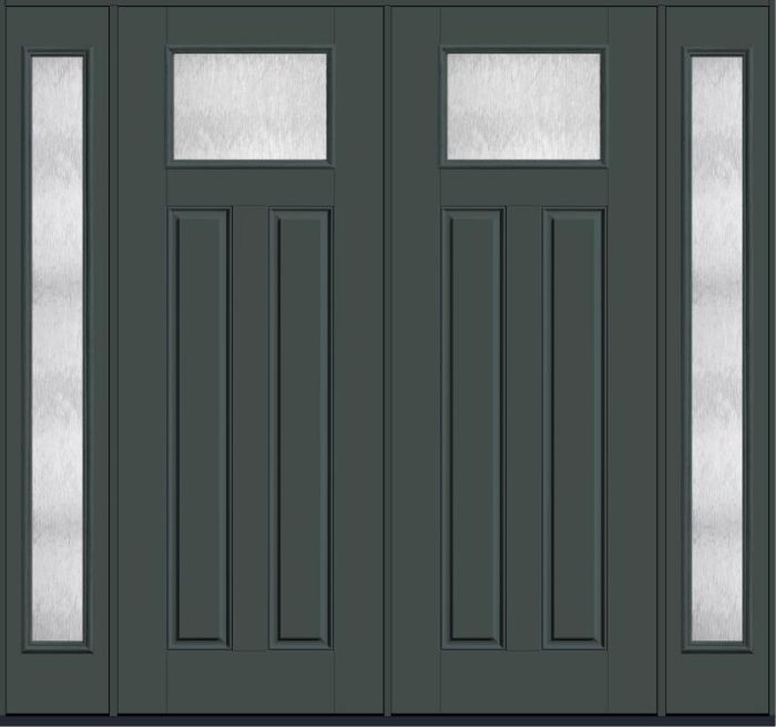 96 Chord Craftsman Top View 2 Panel Smooth Fiberglass Double Door,Sidelites , WBD Impact