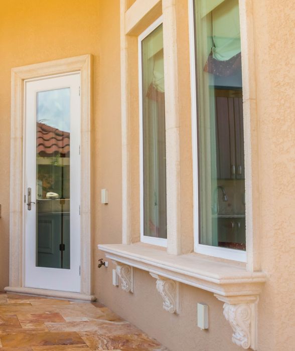 Low-e 96" Full Lite Fiberglass Single Door, Impact Rated