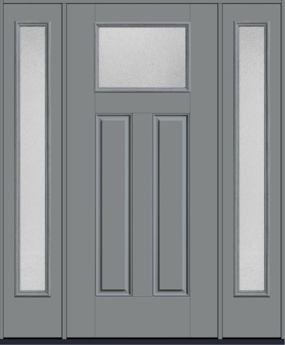 80 Granite Craftsman Top View 2 Panel Smooth Fiberglass Single Door,Sidelites , WBD Impact