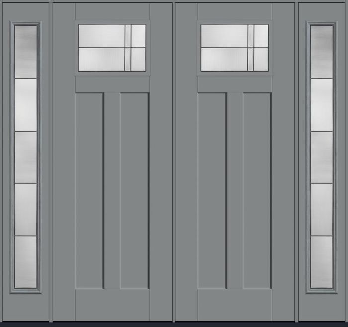 96 Axis Craftsman Top View 2 Panel Shaker Smooth Fiberglass Double Door,Sidelites , WBD Impact