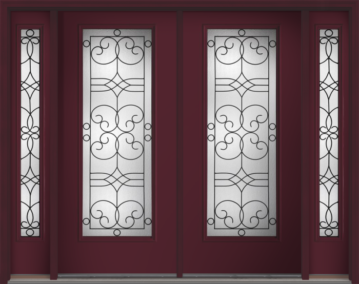 80 Salinas Full Lite Smooth Fiberglass Double Door,Sidelites , WBD Impact