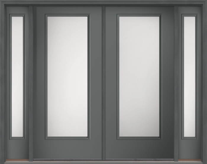 80 Satin Etch Full Lite Smooth Fiberglass Double Door,Sidelites , WBD Impact