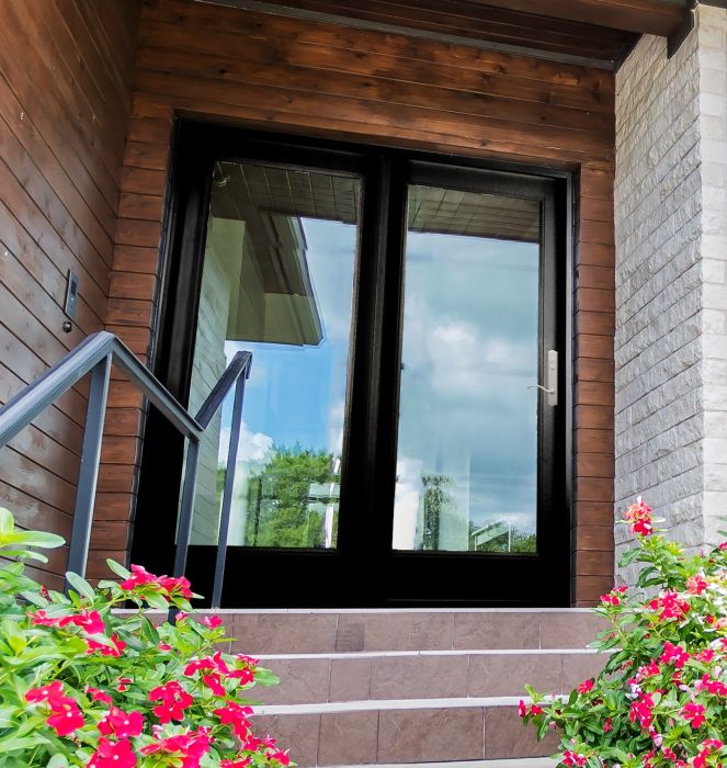 Low-e Full Lite Fiberglass Center Hinged Double Door