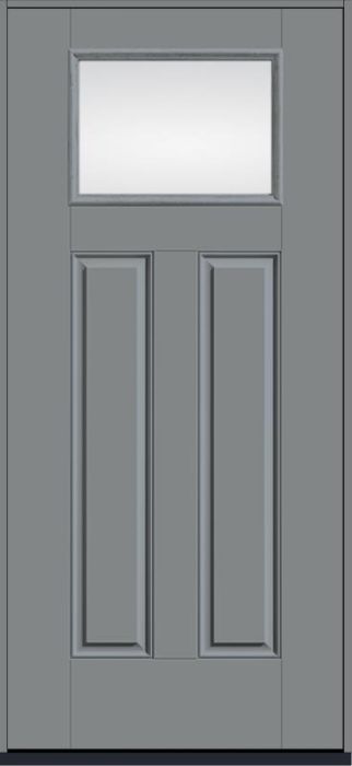 80 Low-E Craftsman Top View 2 Panel Smooth Fiberglass Single Door , WBD Impact